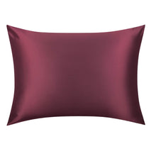 Load image into Gallery viewer, Burgundy Silk Pillowcase - USA Standard Size - Zip Closure
