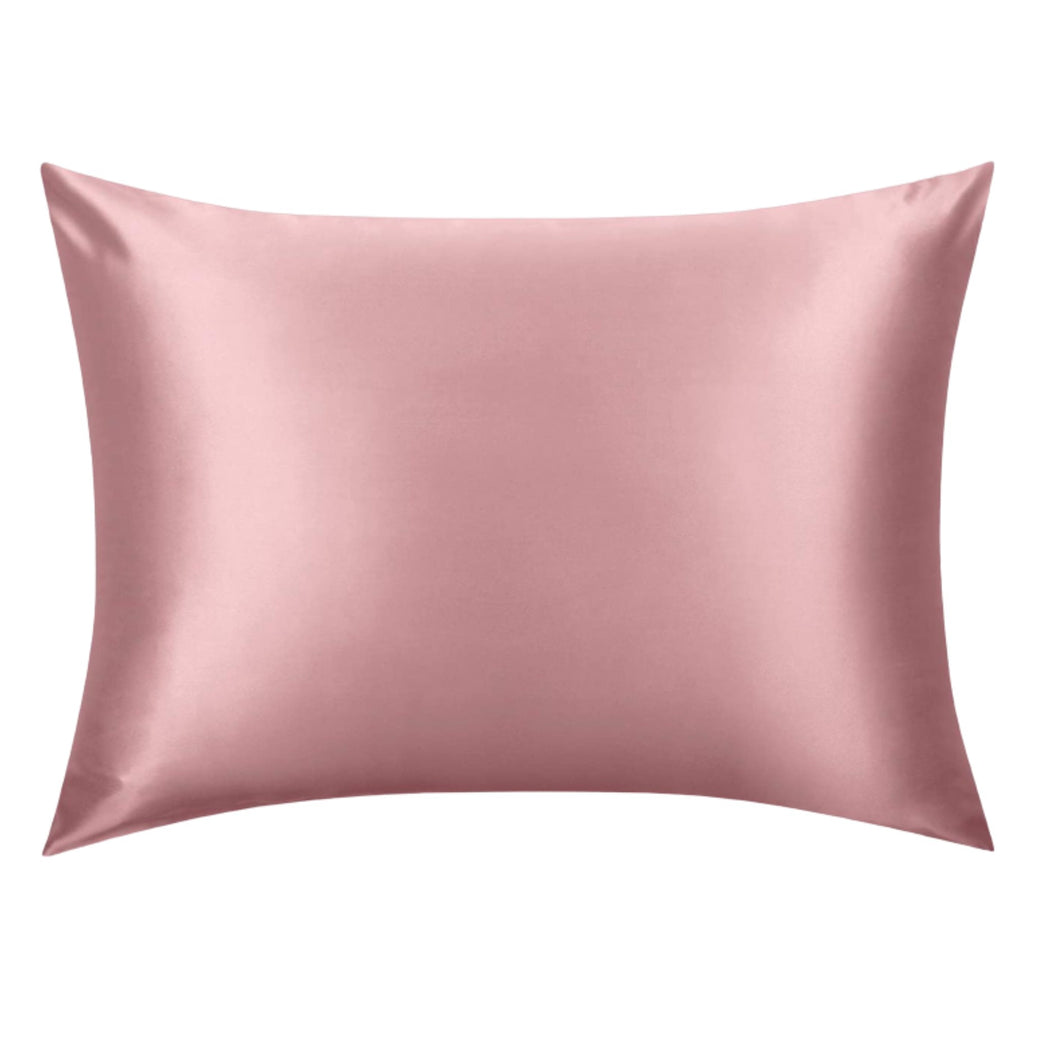 Pink Silk Pillowcase - USA Standard Size - Zip Closure