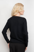 Load image into Gallery viewer, Timeless Lounge Relaxed V-Neck Pure Cashmere Sweater - Black