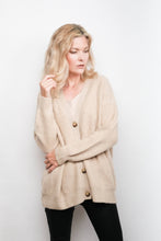 Load image into Gallery viewer, Luxe Relaxed Fit Cashmere Cardigan - Beige