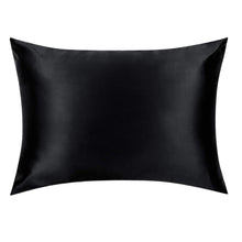 Load image into Gallery viewer, Black Silk Pillowcase - USA Standard Size - Zip Closure

