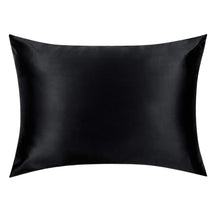 Load image into Gallery viewer, Black Mulberry Silk Pillowcase – NZ Standard Size (Queen), Zip Closure