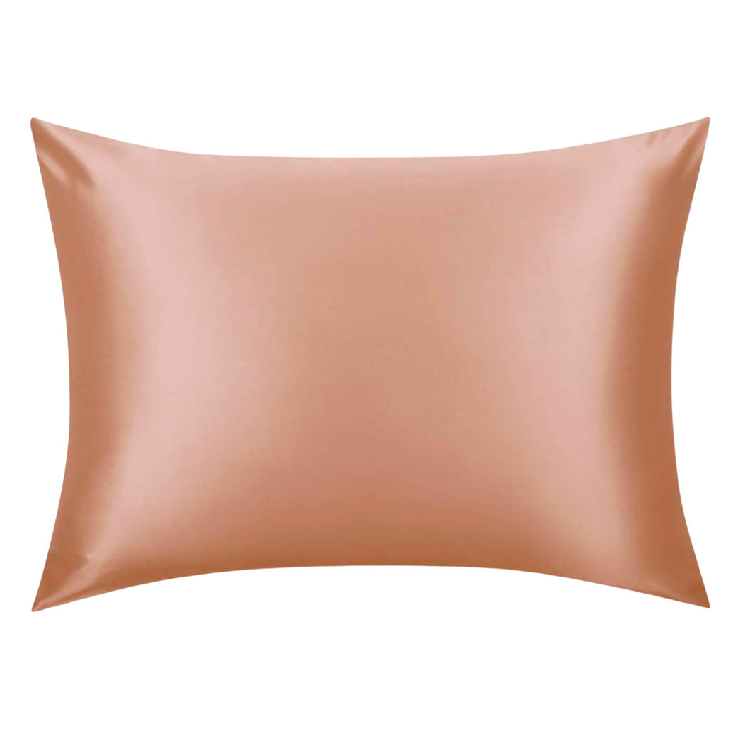 Rose Gold / Caramel  Silk Pillowcase - USA Standard Size - Zip Closure