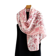 Load image into Gallery viewer, Vintage Luxe Pure Mulberry Silk Extra Large Long Scarf - Red