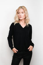 Load image into Gallery viewer, Everyday Luxe Cashmere V-Neck Sweater - Black
