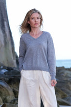 Load image into Gallery viewer, Everyday Luxe Cashmere V-Neck Sweater - Grey