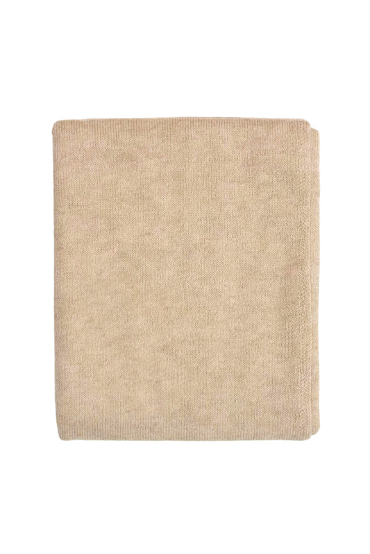 Beige pure cashmere wrap scarf folded, flat product view – Love Cashmere NZ