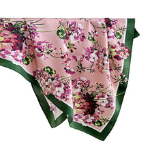 Load image into Gallery viewer, Sakura Reverie Pure Mulberry Silk Square Scarf Bandana