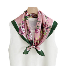 Load image into Gallery viewer, Sakura Reverie Pure Mulberry Silk Square Scarf Bandana