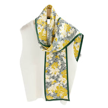 Load image into Gallery viewer, Sunny Daffodil Pure Mulberry Silk Long Scarf Silk Twilly