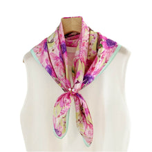 Load image into Gallery viewer, Chrysanthemum Bloom Pure Mulberry Silk Scarf Silk Bandana