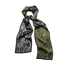 Load image into Gallery viewer, Greenery Delight Pure Mulberry Silk Long Scarf Silk Twilly