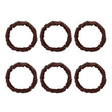 Load image into Gallery viewer, 6 Pack Premium Mini Mulberry Silk Scrunchies - Chocolate