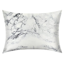 Load image into Gallery viewer, Calacatta Marble Mulberry Silk Pillowcase – NZ Standard Size (Queen), Zip Closure