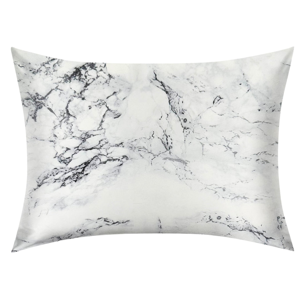 Calacatta Marble Silk Pillowcase-  NZ Standard Size - Zip Closure