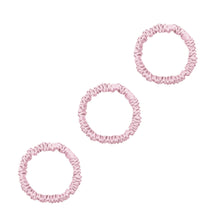 Load image into Gallery viewer, 3 Pack Premium Mini Mulberry Silk Scrunchies - Pastel Pink