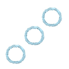 Load image into Gallery viewer, 3 Pack Premium Mini Mulberry Silk Scrunchies - Baby Blue