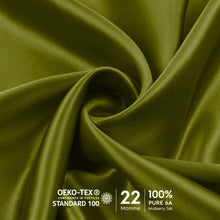 Load image into Gallery viewer, Olive Green Mulberry Silk Pillowcase – NZ Standard Size (Queen), Zip Closure