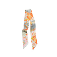 Load image into Gallery viewer, Floral Silk Twilly Scarf Pure Mulberry Silk Skinny Scarf