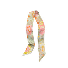 Load image into Gallery viewer, Floral Silk Twilly Scarf Pure Mulberry Silk Skinny Scarf