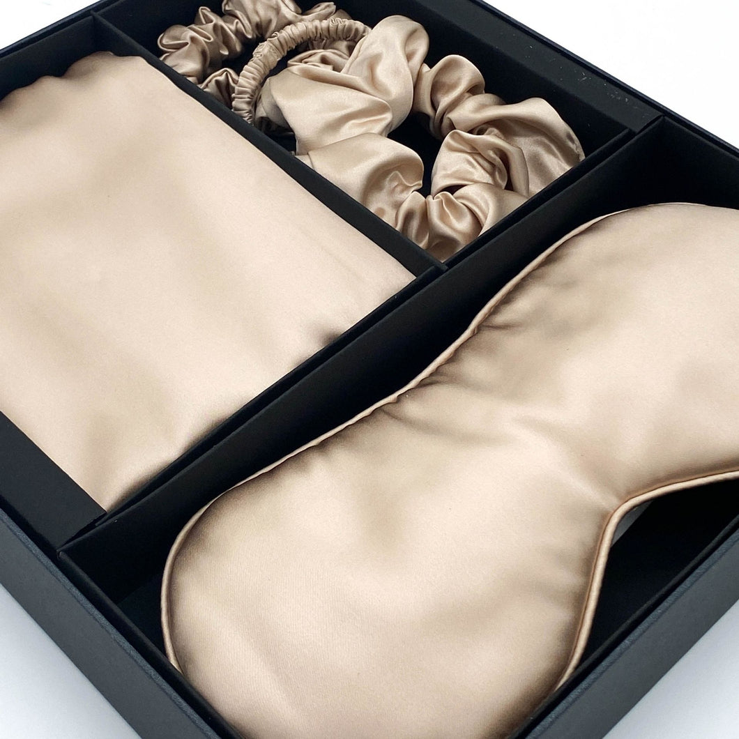 Silk Beauty Sleep Set - Champagne Gold - Lovesilk.co.nz