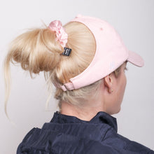 Load image into Gallery viewer, Silk-lined Baseball Cap With Open Back For Curly Hairs &amp; Pony Tails - Cowboy Blue
