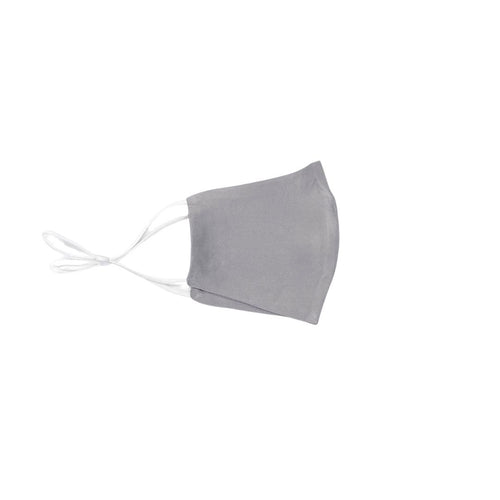 Reusable Silk 3D Face Covering Mask- Double Layer - Adjustable Ear Loops - Silver Grey - Standard Size - Lovesilk.co.nz