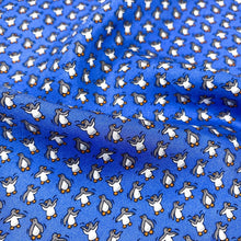 Load image into Gallery viewer, Blue Penguins Pure Mulberry Silk Scarf Bandana
