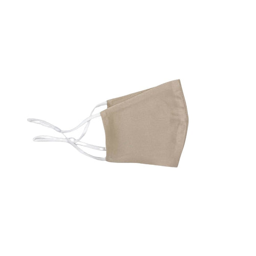 Reusable Silk 3D Face Covering Mask- Double Layer - Adjustable Ear Loops - Champagne - Standard Size - Lovesilk.co.nz