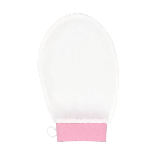 White silk exfoliating body glove, flat product view – LS Silk NZ