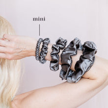 Load image into Gallery viewer, 3 Pack Premium Mulberry Silk Scrunchies - Grey - Mini - Lovesilk.co.nz