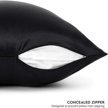 Load image into Gallery viewer, Silk Pillowcase - Black - Standard - Lovesilk.co.nz
