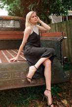 Load image into Gallery viewer, Vintage-Inspired Silk Slip Dress - Black - Lovesilk.co.nz