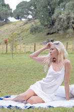 Load image into Gallery viewer, Bias-cut 100% Mulberry Silk Nightgown Spaghetti Strap Chemise Nightdress Everyday Slip - Ivory White