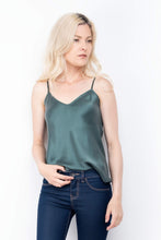Load image into Gallery viewer, 100% Mulberry Silk Camisole - Urban Green - Lovesilk.co.nz