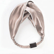 Load image into Gallery viewer, 100% Mulberry Silk Elastic Twisted Headband for Women - Champagne Gold - LOVESILK NZ
