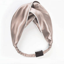 Load image into Gallery viewer, 100% Mulberry Silk Elastic Twisted Headband for Women - Champagne Gold - LOVESILK NZ