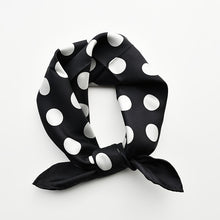Load image into Gallery viewer, The Black Retro Dots - Twill Mulberry Silk Bandana - Lovesilk.co.nz
