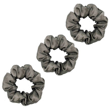 Load image into Gallery viewer, 3 Pack Premium Mulberry Silk Scrunchies - Black - Medium - Lovesilk.co.nz