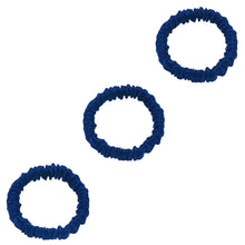 Load image into Gallery viewer, 3 Pack Premium Mulberry Silk Scrunchies - Navy Blue - Mini - Lovesilk.co.nz
