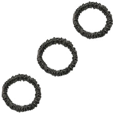 Load image into Gallery viewer, 3 Pack Premium Mulberry Silk Scrunchies - Chocolate / Brown - Mini