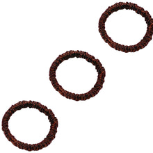 Load image into Gallery viewer, 3 Pack Premium Mulberry Silk Scrunchies - Chocolate / Brown - Mini
