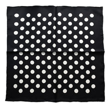 Load image into Gallery viewer, The Black Retro Dots - Twill Mulberry Silk Bandana - Lovesilk.co.nz