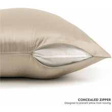 Load image into Gallery viewer, Champagne Gold  Silk Pillowcase - King - Zip Closure - Lovesilk.co.nz
