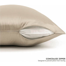 Load image into Gallery viewer, Champagne Gold Silk Pillowcase - King - Zip Closure - Lovesilk.co.nz