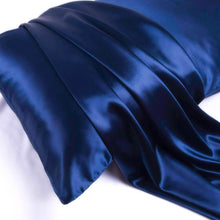 Load image into Gallery viewer, Silk Pillowcase - Navy Blue - Standard - Lovesilk.co.nz
