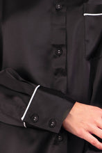 Load image into Gallery viewer, Women Classical Lightweight Mulberry Silk Sleep Shirt Loungewear Sleep Dress  - Black
