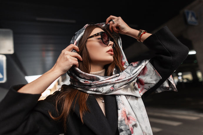 Silk scarves are back. Here are some tips for how to wear this popular accessory. 2022 NZ