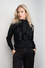 Load image into Gallery viewer, Signature Metro Cashmere Rib V-Neck Sweater - Black
