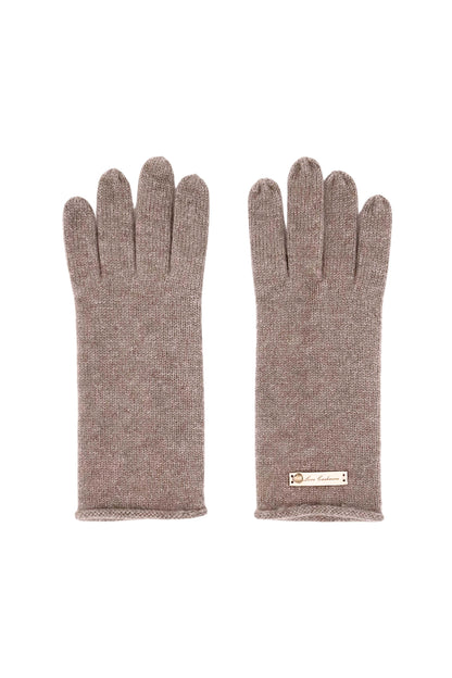 Chestnut pure cashmere fine knit gloves, flat product view – Love Cashmere NZ